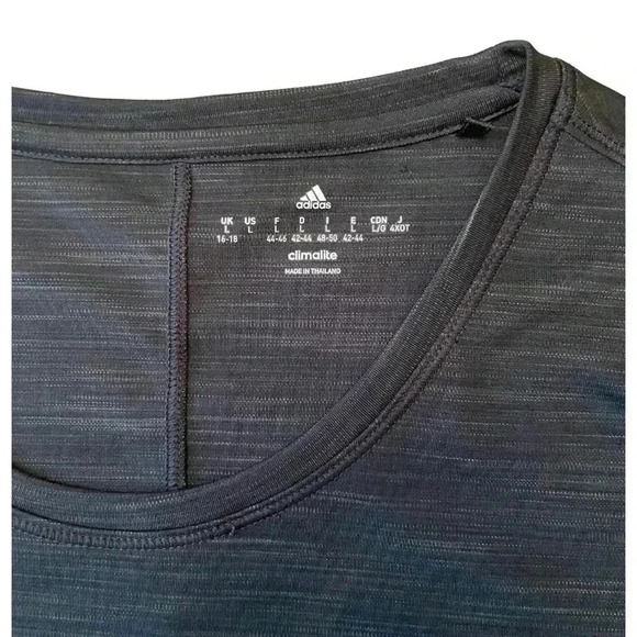 Adidas Climalite Heather Black Short Sleeve Tee Size Large - Picture 4 of 6